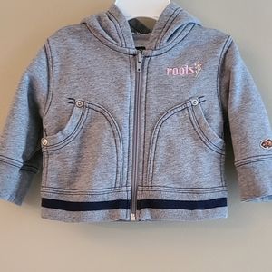 Roots grey zip up hoodie